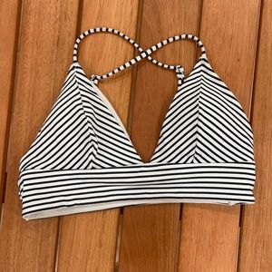 Gorgeous bikini top ; blue & white stripes